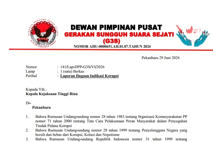 Proyek BWSS III Riau Dilaporkan ke Kejaksaan Tinggi